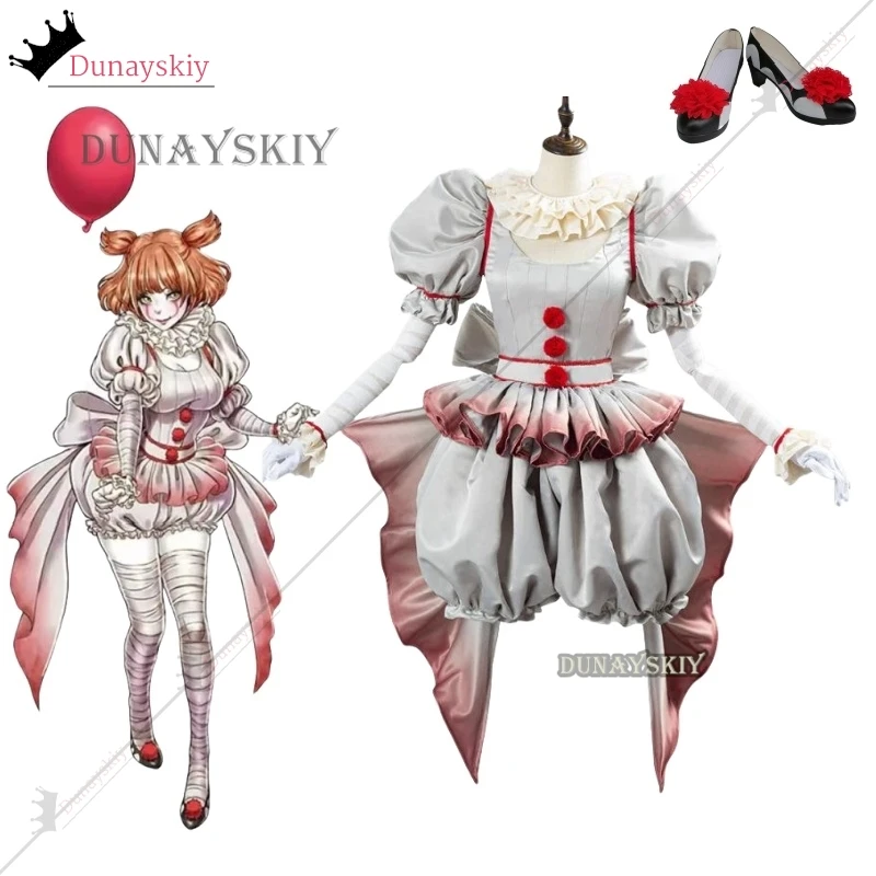 Costume de Cosplay du Film Clown détectée ywise, Tenue d'Halloween pour Bol, Horreur Lolita, Habillage pour Femme, Robe Nette, ixde Carnaval, Ensemble Complet