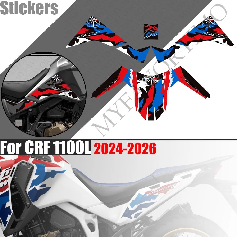 

For CRF 1100L CRF1100L CRF1100 L Africa Twin AfricaTwin Adventure Sports Tank Pad TankPad Stickers Decals 2024 2025 2026