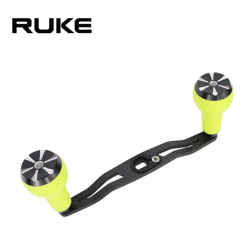 RUKE Fishing Reel Handle 130MM Carbon Handle TPE Material Knob For Baitcasting Reel Hole Size 8*5/7*4mm Accessory