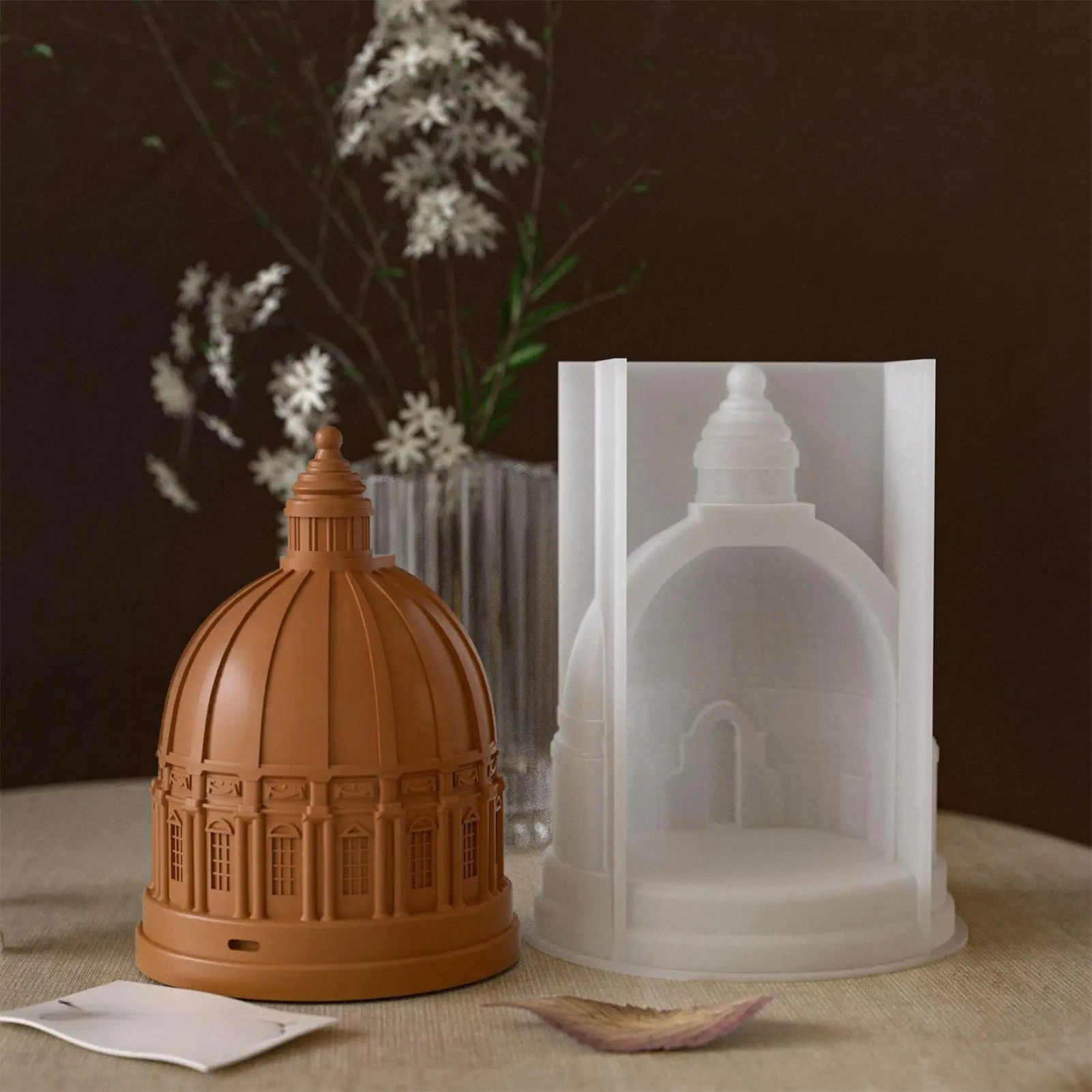 

Candle Holder Mold Resin Reusable Candle Holder Mold Epoxy Casting Tool Silicone Non-stick Plaster For Desk Decorations Baking