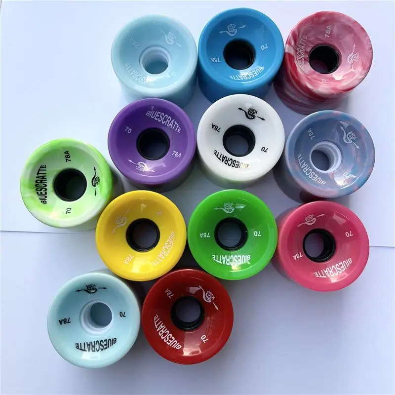 Land surfboard PU wheel skateboard long board small fish board professional shock-absorbing 70mm road wheel