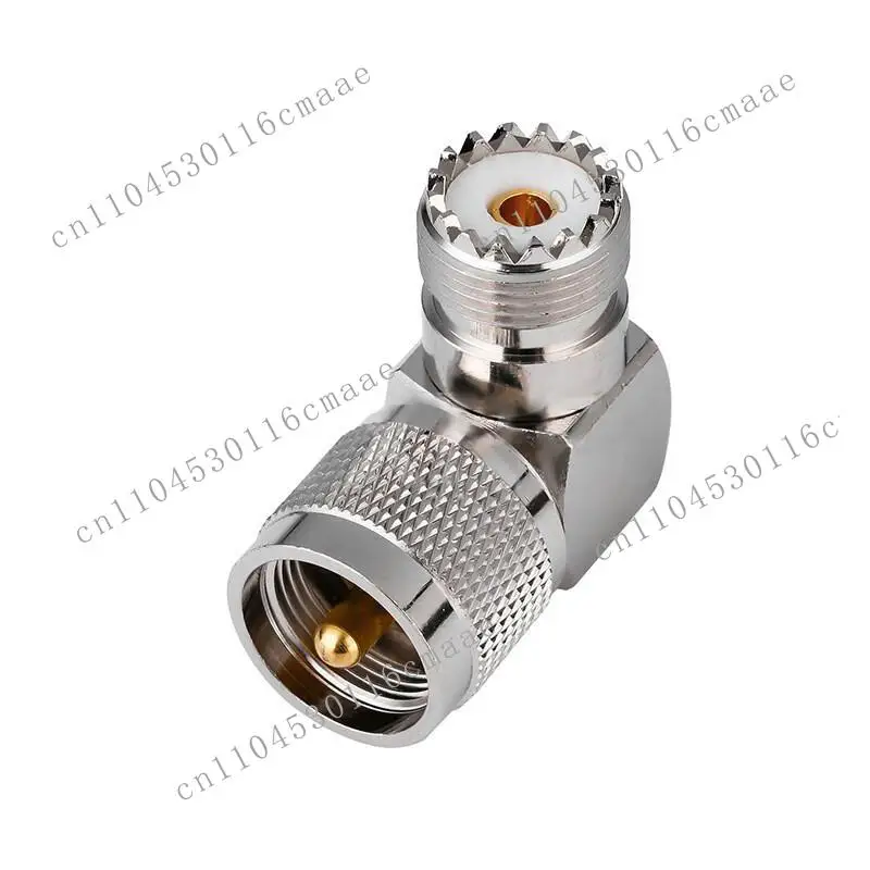 RF Coaxial Connector UHF Male To UHF Female SO239 Right Angle Curved RF Adapter Adapter