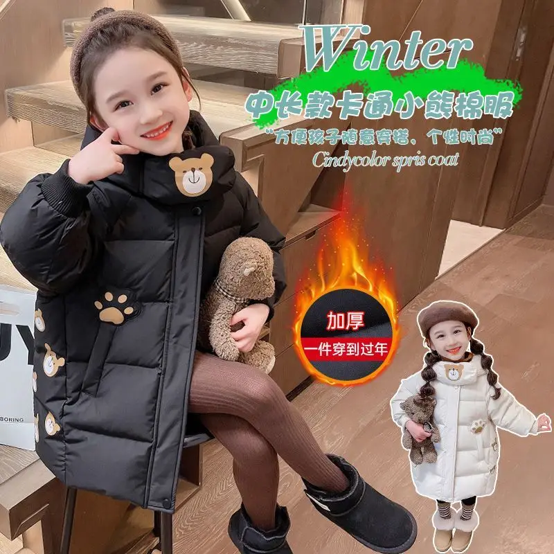أطفال معطف الشتاء الفتيات القطن مبطن السترات سميكة الدافئة مقاوم للماء لامعة مقنعين معاطف الأطفال ملابس خارجية سترة في سن المراهقة