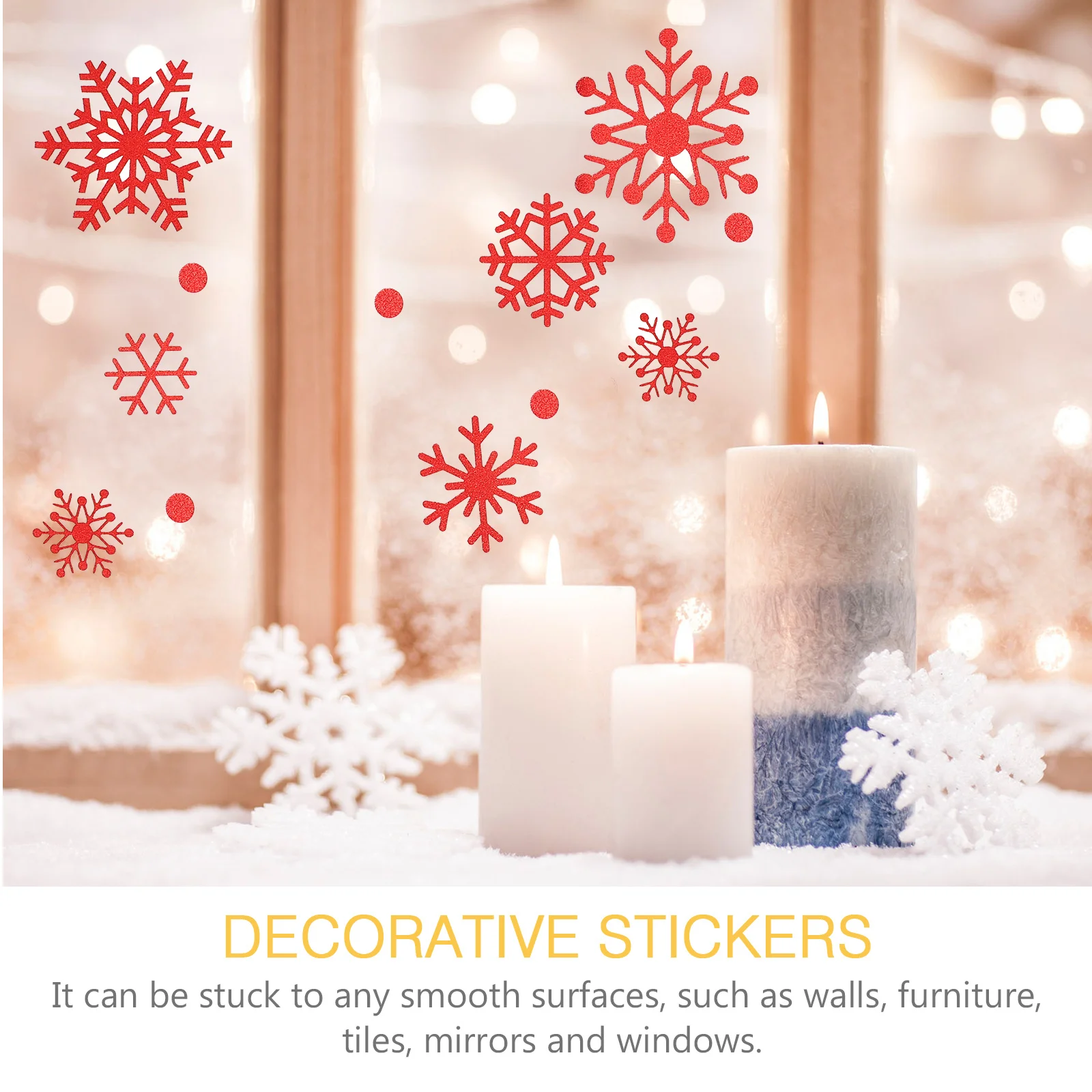 

1 Sheet Christmas Shopwindow Sticker Snowflake Wall Decal Self-Adhesive Easy Apply Remove for Winter Wonderland Home Decor