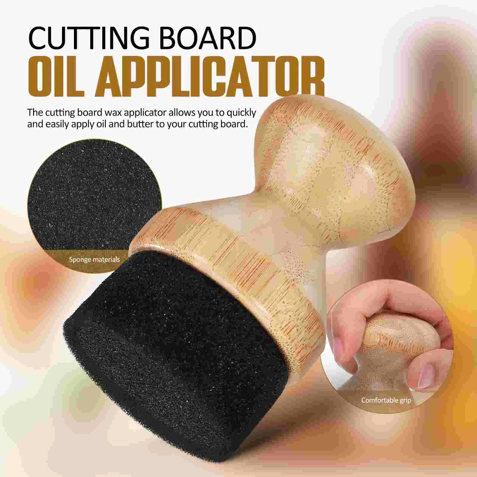 1 Utensil Oil Applicator Wood Block Cutting Board Brush For Wax Spatula Cream Spoon Mineral