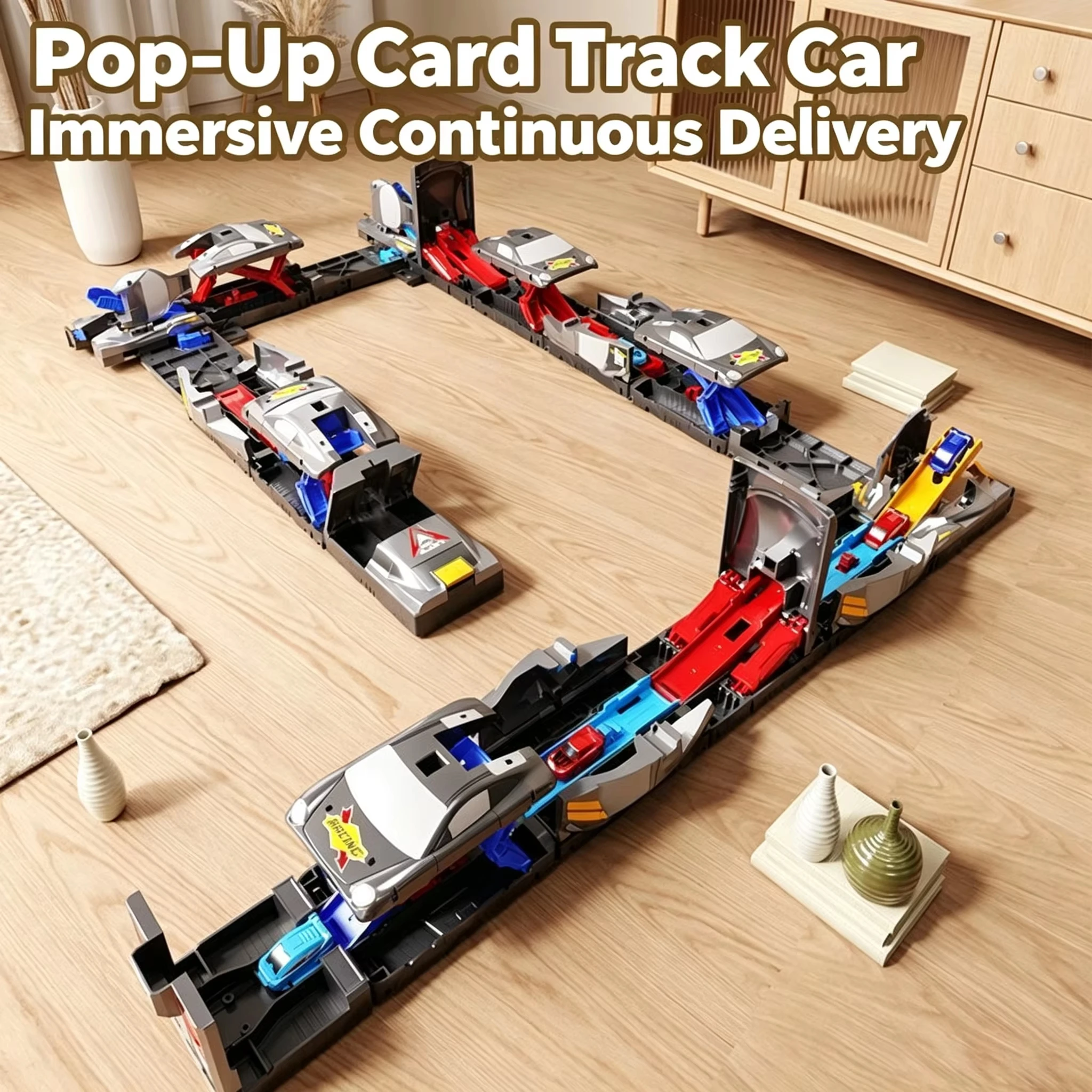 Card Launcher Track Building Set, Transformable Car Toy with STEM Learning, Birthday Gift for Boys  ﻿