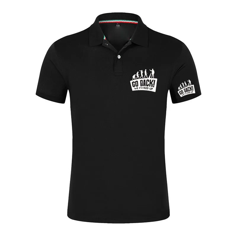 Polo pour homme à thème humoristique Evolution 2026, idéal pour un port confortable en été.