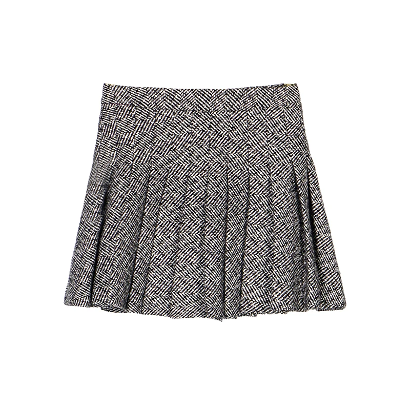 

New fashionable and elegant celebrity high-end temperament college style design small fragrance style pleated skirt