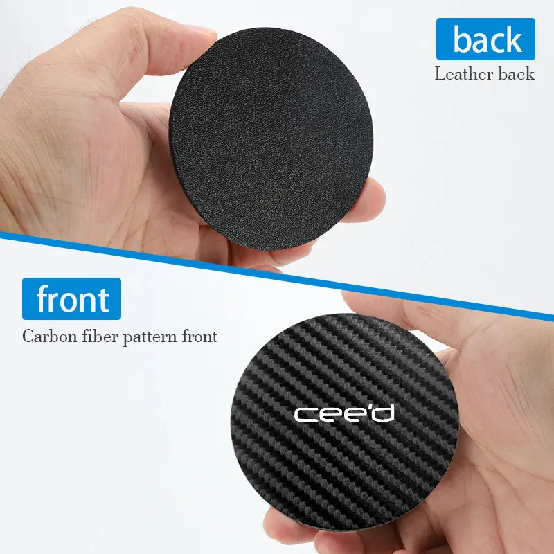 2Pcs Car Coasters Water Cup Holder Pads Anti Slip Accessories For KIA Ceed ED 2006 2007 2008 2009 2010 2011 2012