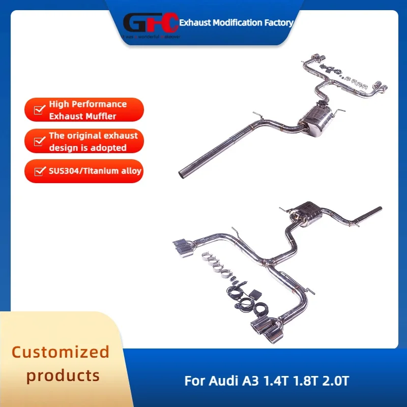 

GFC Catback Valvetronic Muffler for Audi A3 1.4T 1.8T 2.0T High-Performance Exhaust System Car Accessories