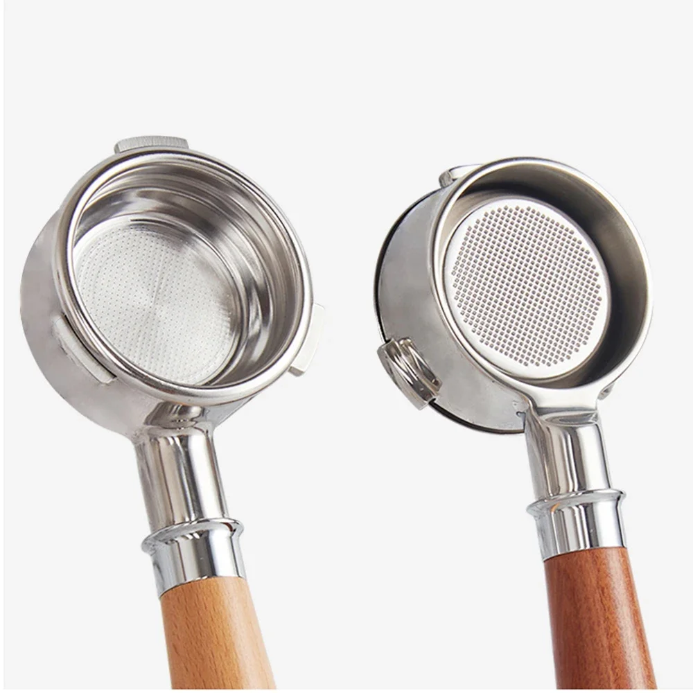 58 MM 3 Ohren Bodenloser Siebträger für Barsetto/Oster Kaffeemaschine Edelstahl Espresso Griff Filter Barista Werkzeug – Detail 6