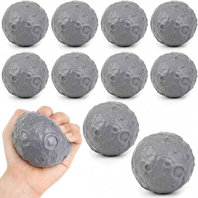 Moon Stress Balls Squeeze Fidget Toys for Anxiety System Planet Space Themed Birthday Party Supplies School Carnival Reward