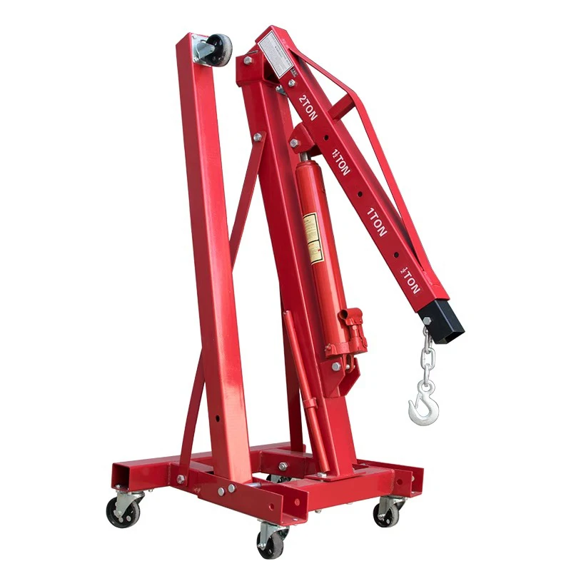 Hydraulic Engine Hoist with Lever 2 Ton/4400 LBS Foldable Engine Crane and Engine Hoist Leveler for Auto Repair, Loading