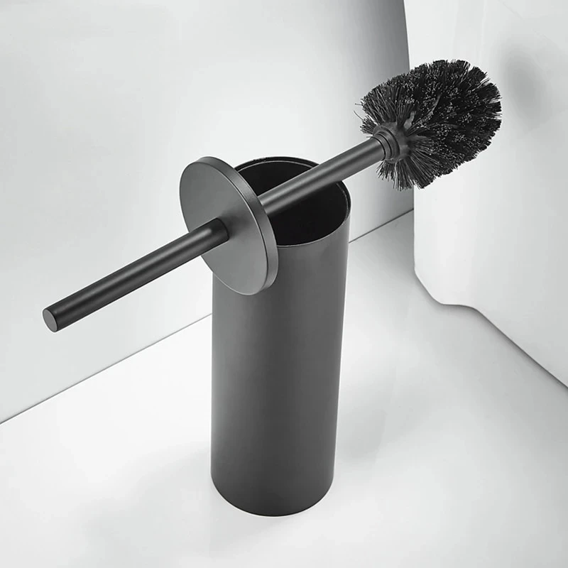 Stainless Steel Toilet Brush Bathroom Holder Accessories Black Toilet Brush Wall Mounted WC Cleaner Brush Wall Mounted