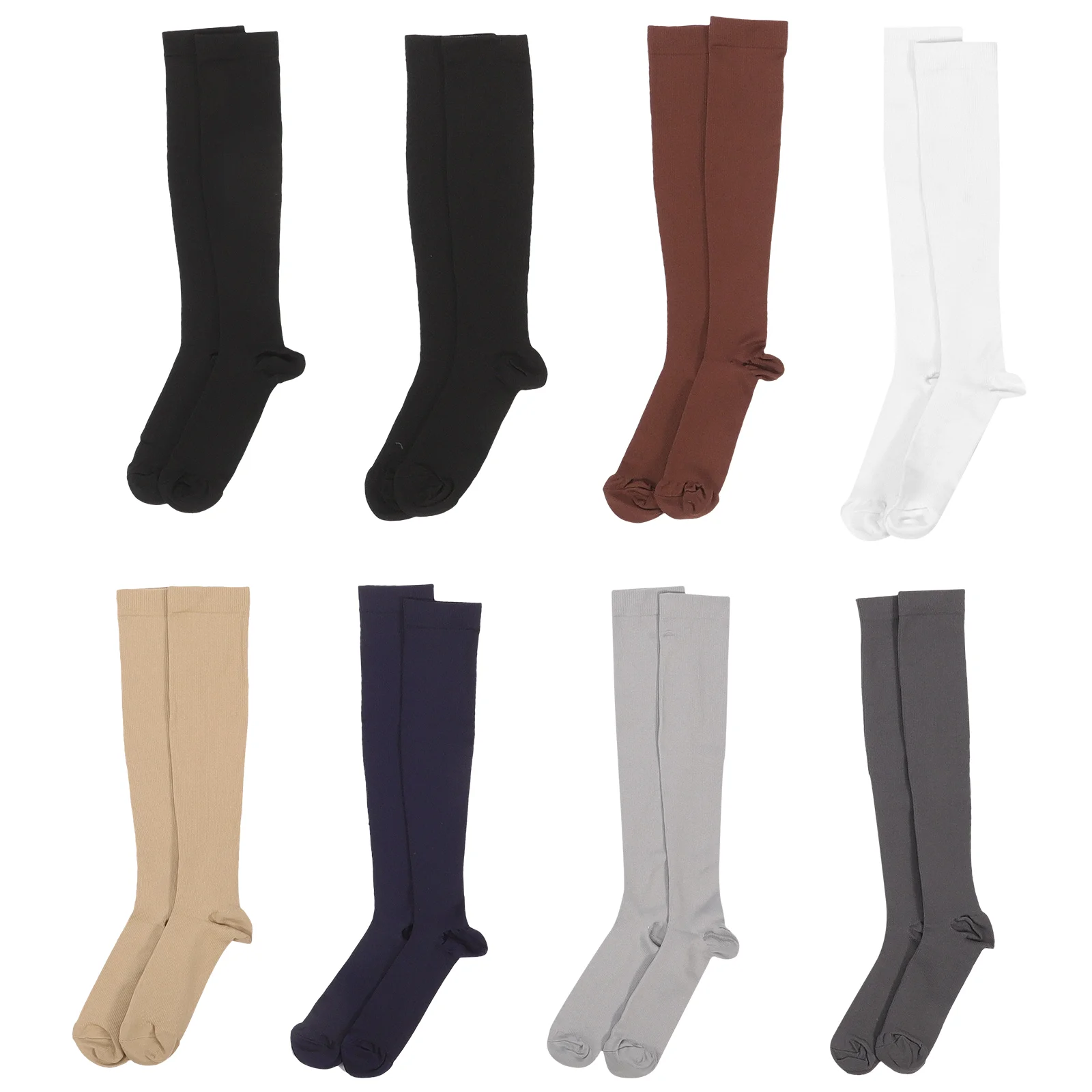 

8 PAIRS High Tube Running Socks Hockey Skate Warm Outdoor Leg Elastic Fitness Nylon Roller Sports Leg Shape Fashion