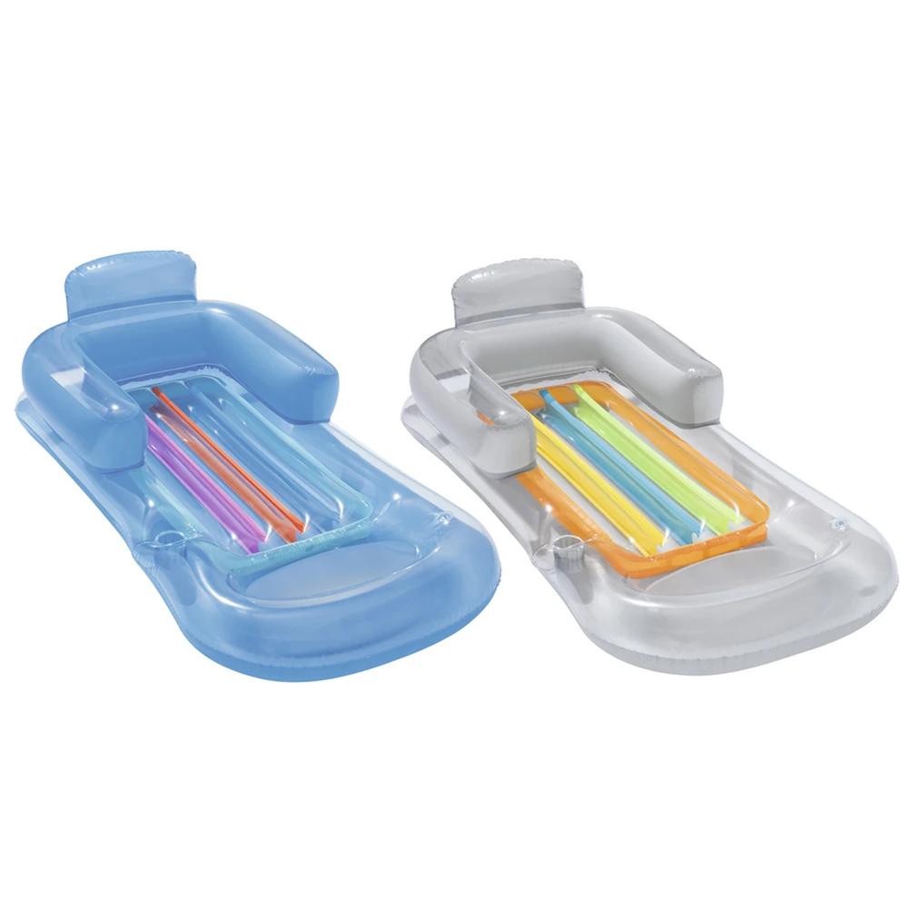 

Floating Inflatable Chair With Handrail Swim Ring Water Air Mattresses Cup Hole Backrest Environmentally for Pool Party Supplies