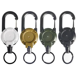 Anti-roubo Metal Keychain, Corda de fivela fácil de puxar, Chaveiro elástico, Chaveiro retrátil, Yoyo Ski Pass, Cartão de identificação, Sporty, 1PC