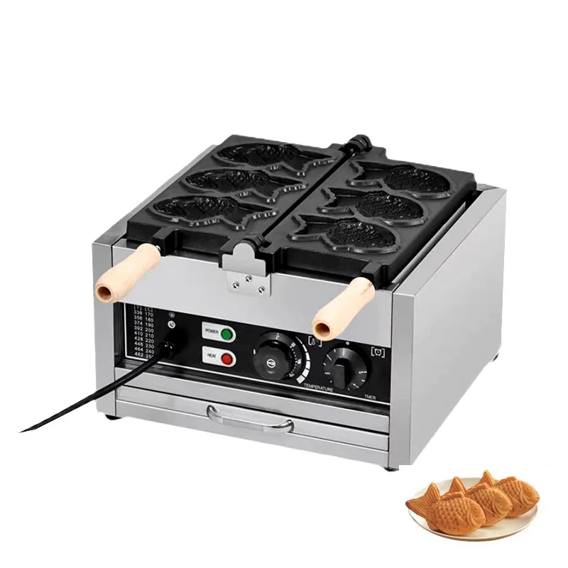 상업용 3 Pcs 전기 닫는 입 아이스크림 Taiyaki 기계 물고기 모양 와플 메이커 기계 케이크 오븐