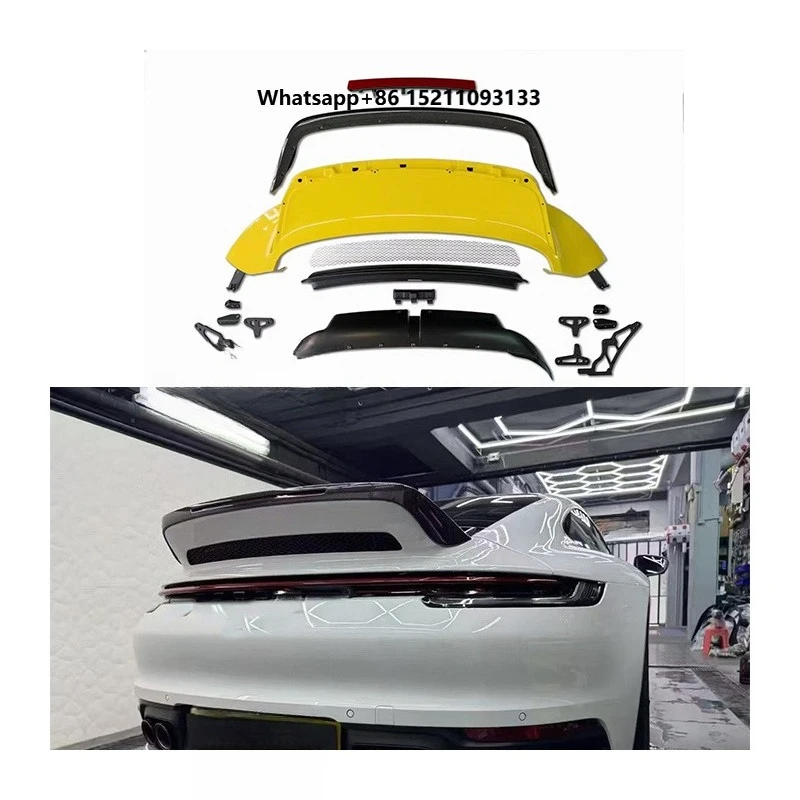 911 992 Turbo Rear Roof Wing Car Parts Dry Carbon Fiber Rear Trunk Wing Spoiler