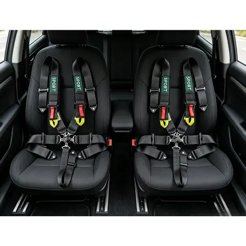 SFI 5 Point Racing Harness with Ultra Comfort 2 Inch Shoulder Pads Cam Lock