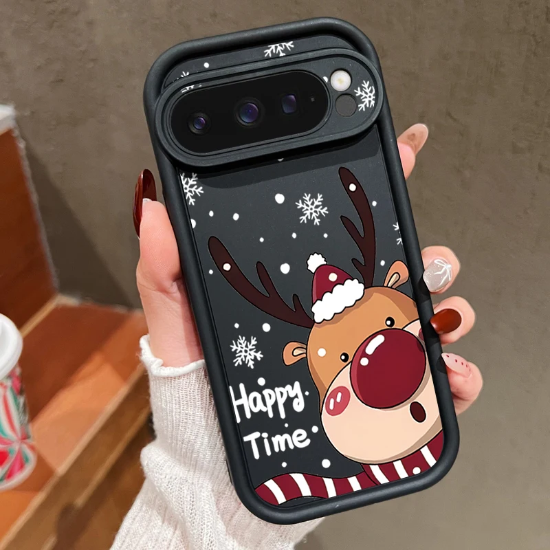 

Cartoon Elk Christmas Case For Google Pixel 9 Pro XL Shockproof Bumper TPU Silicone Soft Cover Fundas For Pixel 8 7 Pro 8A 7A