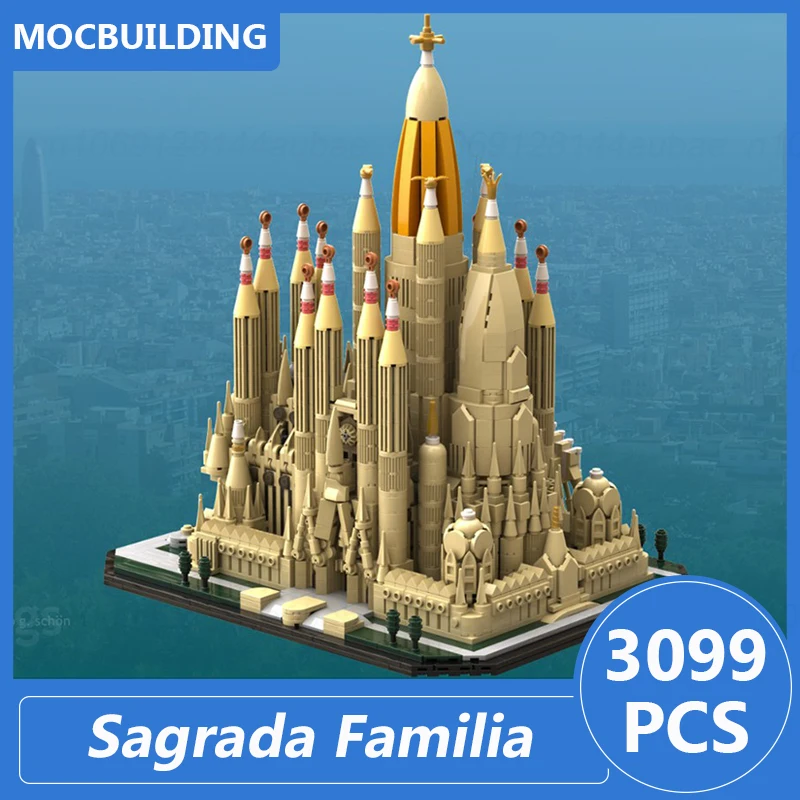 サグラダファミリア建築中型モデル Moc ビルディングブロック Diy 組み立てるレンガ現代教会ディスプレイおもちゃギフト 3099 個