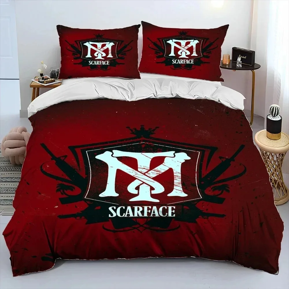 

Movie Scarface Tony 3D Printing Comforter Bedding Set,Duvet Cover Bed Set Quilt Cover Pillowcase,King Queen Size Bedding Set Kid