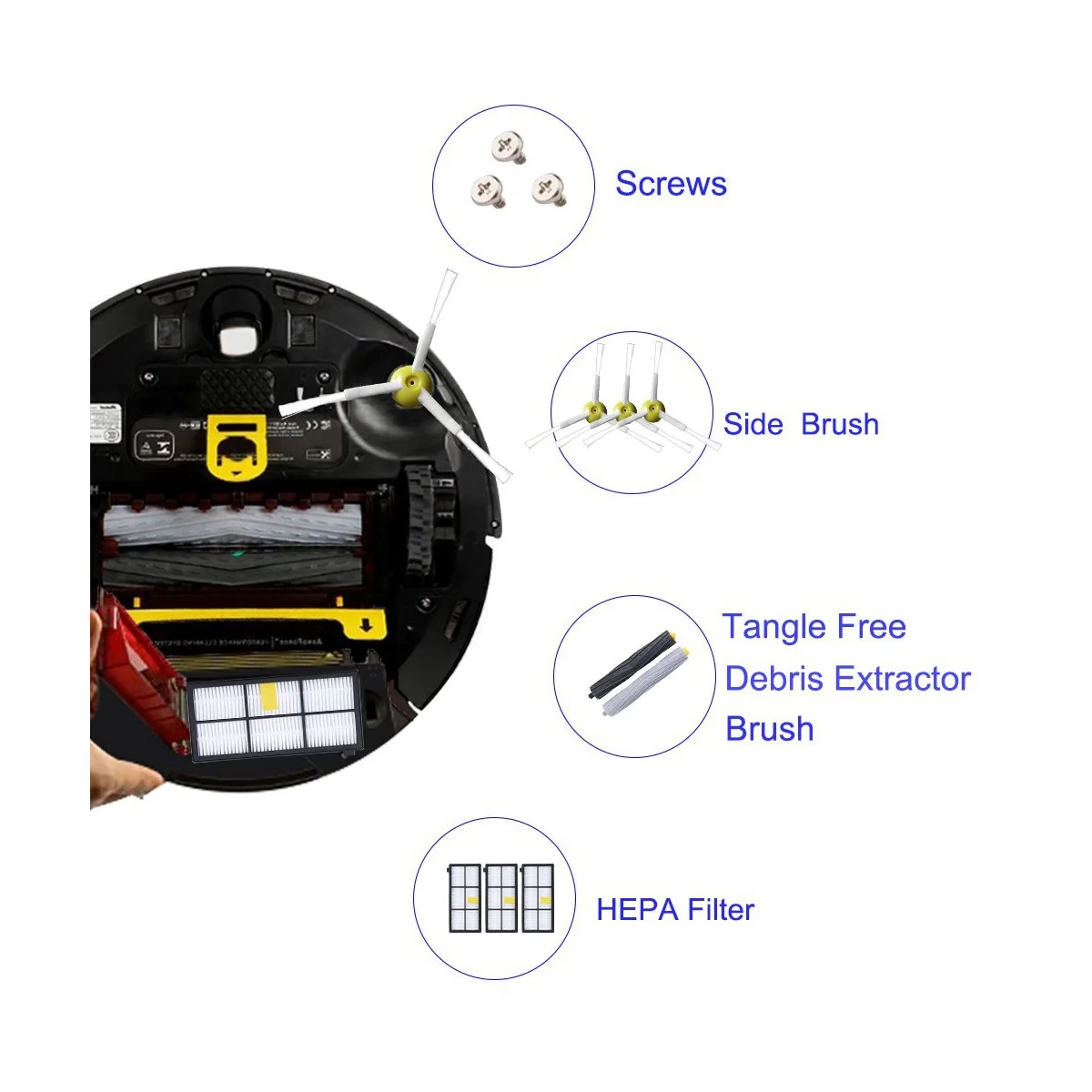 Kit de substituição para Irobot Roomba, Aspirador Robótico Acessório, Série 800, 900, 805, 860, 870, 871, 880, 890, 960, 980