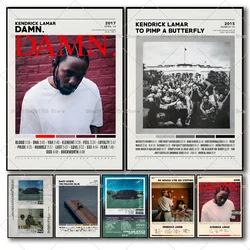 1PC 랩퍼 힙합 Kendrick Lamar 빌어먹을 앨범 포스터 자기 접착 아트 방수 종이 스티커 커피 하우스 바 룸 벽 장식