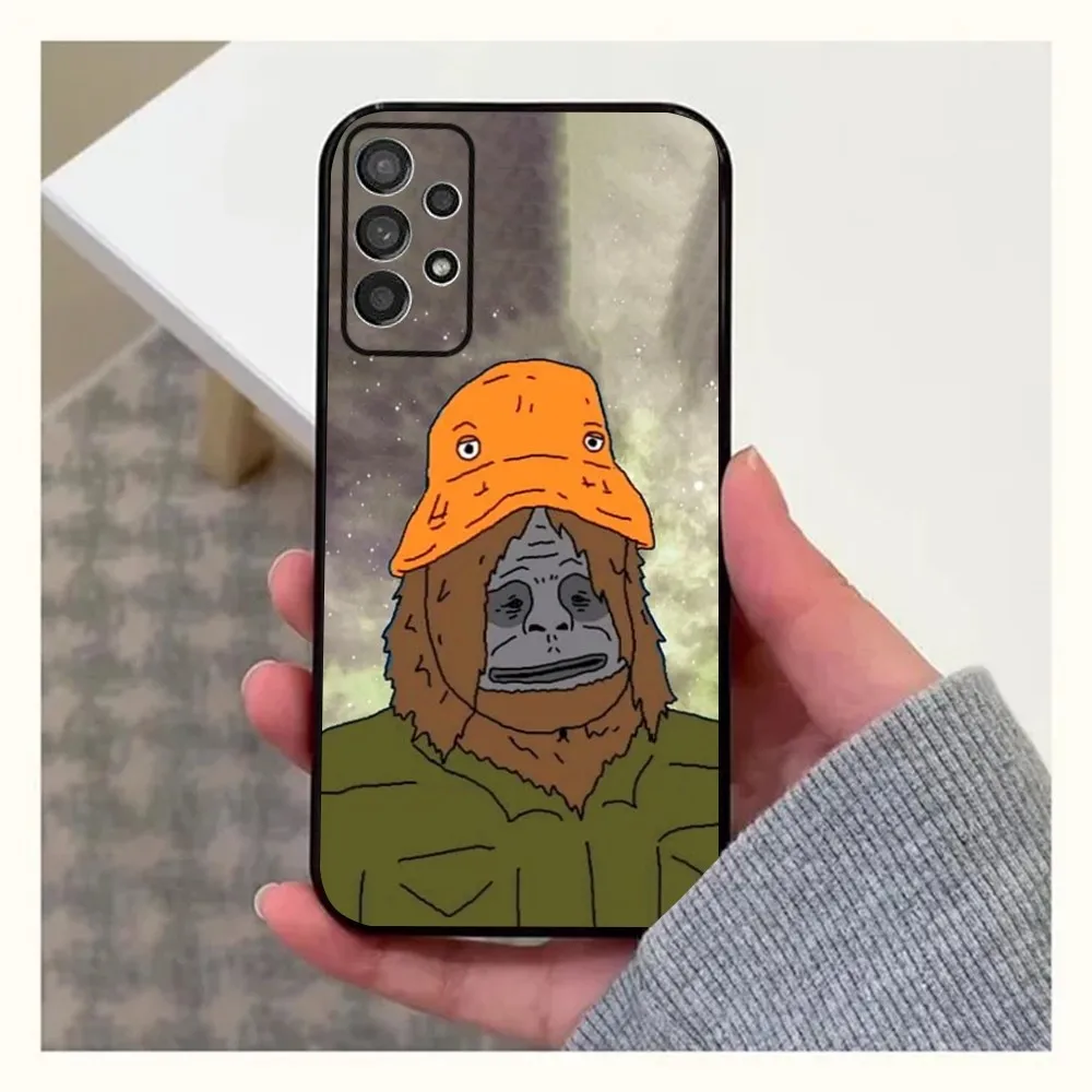 حافظة هاتف Sassy The S-Sasquatch لهاتف سامسونج جالاكسي A13، A21s، A22، A31، A32، A52، A53، A71، A80، A91 غطاء أسود ناعم #3