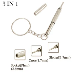 Multifunctional Mini 3in1 Precision Repair Screwdriver Glasses Phone Watch Screw Repair Tool Keyring Keychain