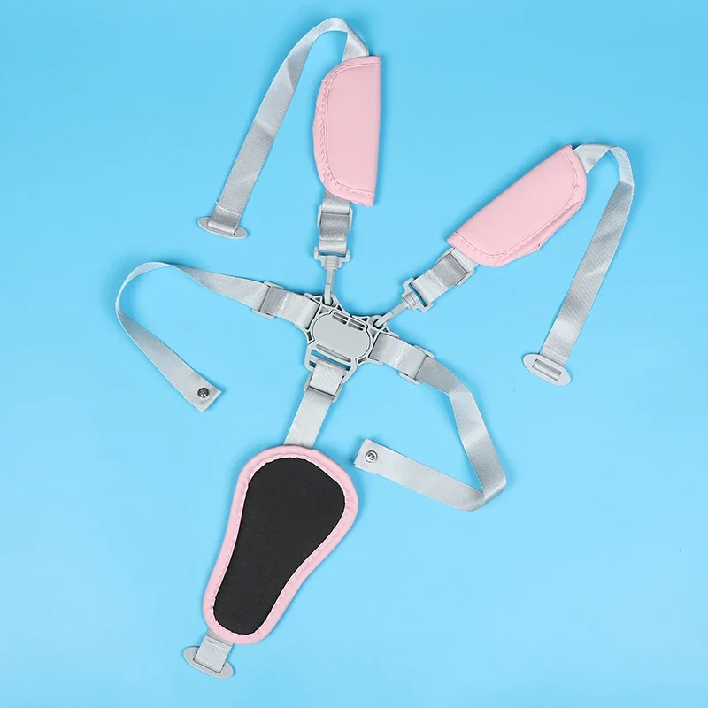 ベビーハーネス、ベビーカー、ディナーチェア、ハイチェア用、ユニバーサル5点式安全ベルト、長さ調整可能、PUレザー、子供用ダイニングチェア