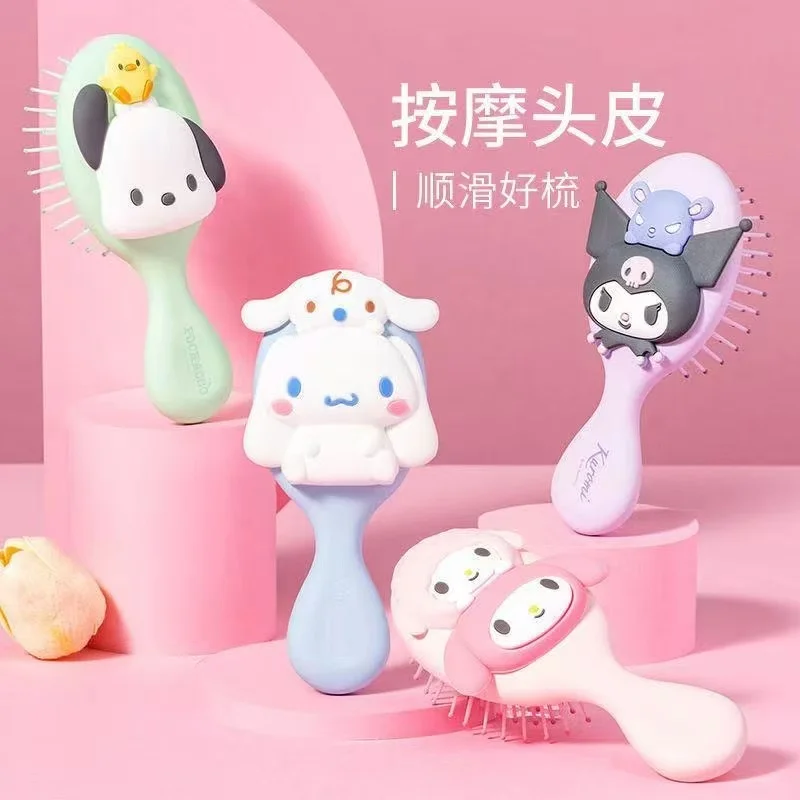 

Sanrio Kuromi Kawaii Portable Air Cushion Comb Cinnamoroll Cartoon Anime Doll Girl Creative Cute Portable Comb Gifts For Girls