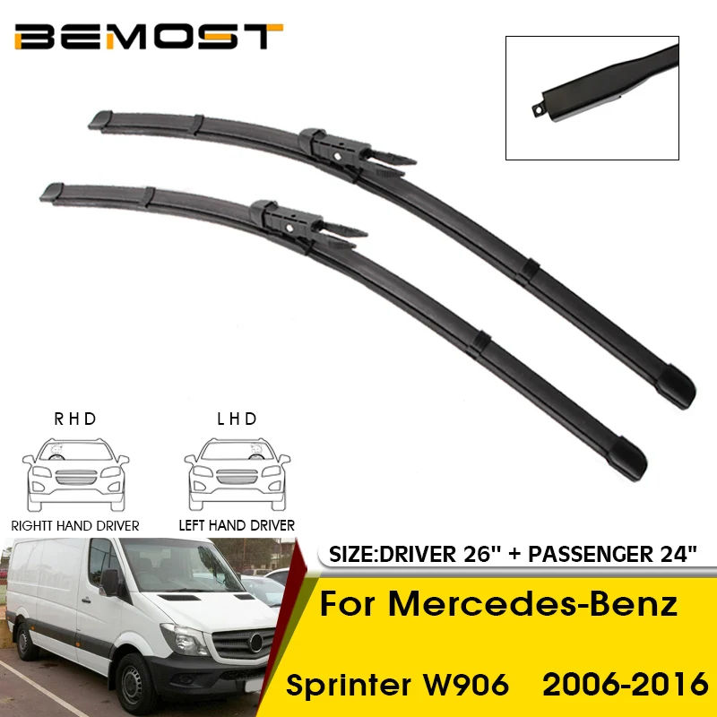 

Car Wiper Blades For Mercedes-Benz Sprinter W906 2006-2016 Windshield Windscreen Front Window Blades 26"+24" Car Accessories