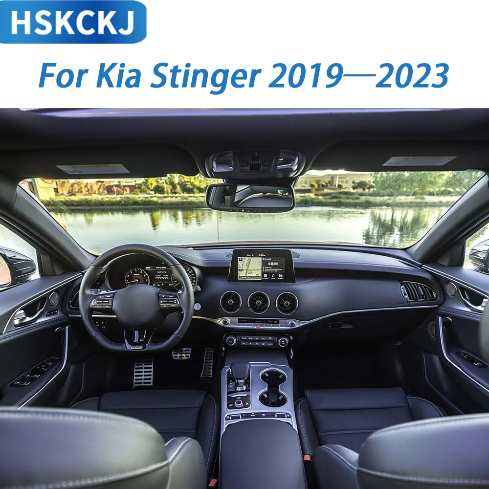 

For Kia Stinger 2019—2023Car Accessories Carbon Fiber Steering Wheel Panel Key Body Kit Cover Trim Sticker Interior Modification