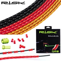 RISK MTB Road Bike Aluminum Alloy Bamboo Fishbone Cable Set Shift Cable/Brake Cable Connection Shell Kit Cable Set Outer/Cable