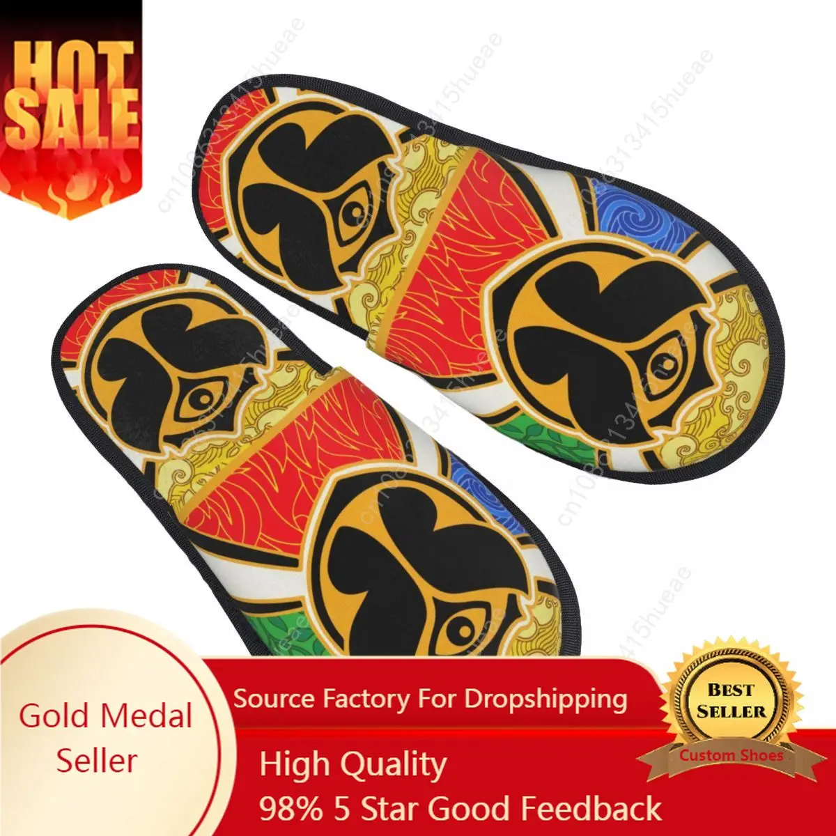 

Tomorrowland Flag House Slippers Women Soft Memory Foam Slip On Hotel Slipper Shoes