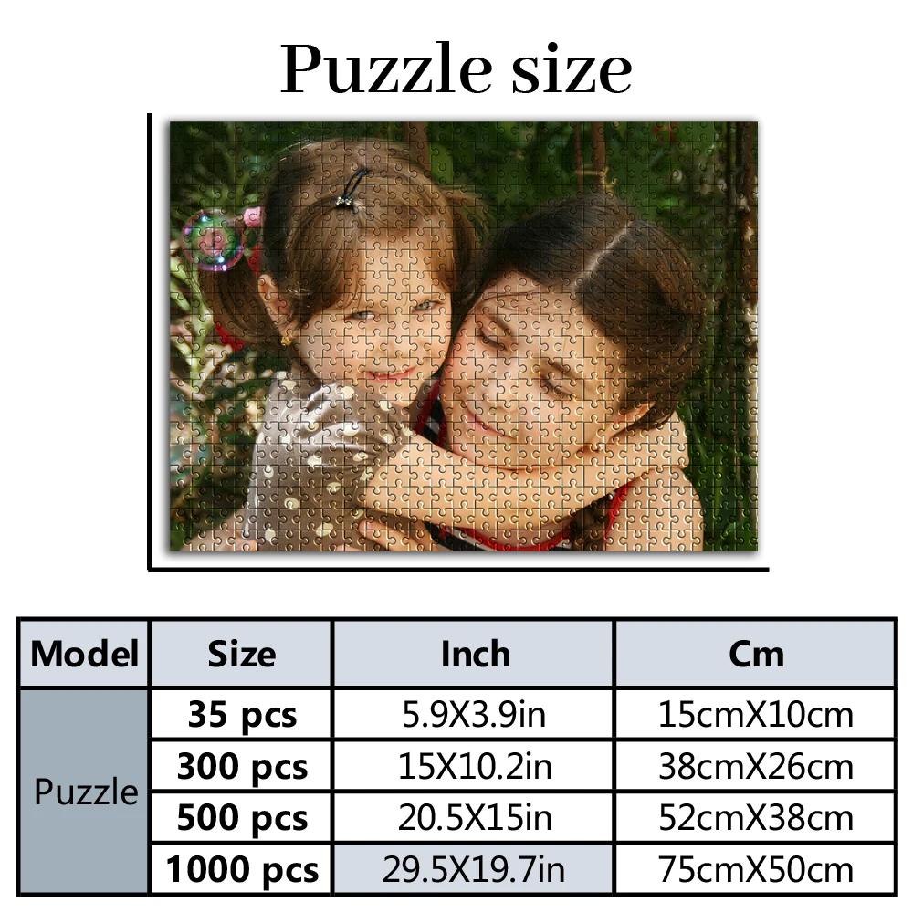 35/300/500pcs  family Customized Photo Personalised Decompression Puzzles Personalized Poster For Baby Toy Birthday Gift