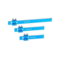 Aluminum Woodworking Rulers with Slide Stop, 3 Pcs Ruler Set Include 6, 8, and 12 Inch Precision Pocket Rulers