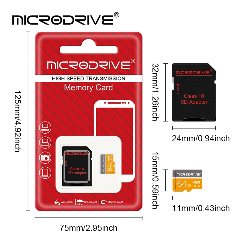 Micro TF SD Card Class10 Memory 32GB 64GB 128GB 256GB Extreme Pro High Speed Write Super Compatibility Phone Camera Meomory Card