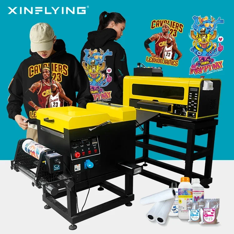 XinFlying fast delivery 30cm dtf printer xp600 printer machine with shaker 5 colors dtf tshirt printing machine