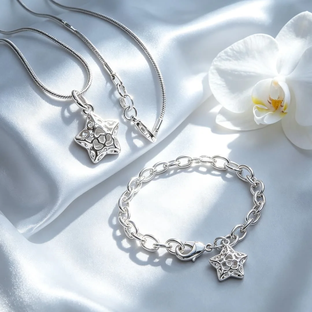 New popular 925 Sterling Silver Hyperbole Hollow Star pendant Necklaces bracelets bar Jewelry Sets for Women Wedding Party gifts