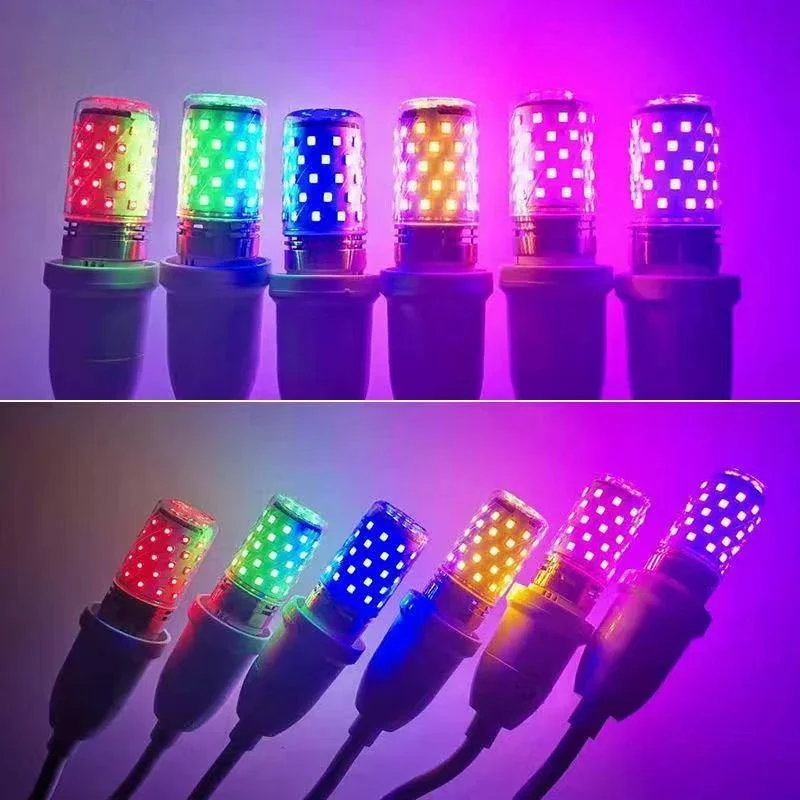 Imagem -02 - Lâmpada de Milho Led Colorido E27 Rosa Vermelho Azul Verde Roxo Dourado Lâmpada de Cores ac 220v Lâmpada do Candelabro 12w