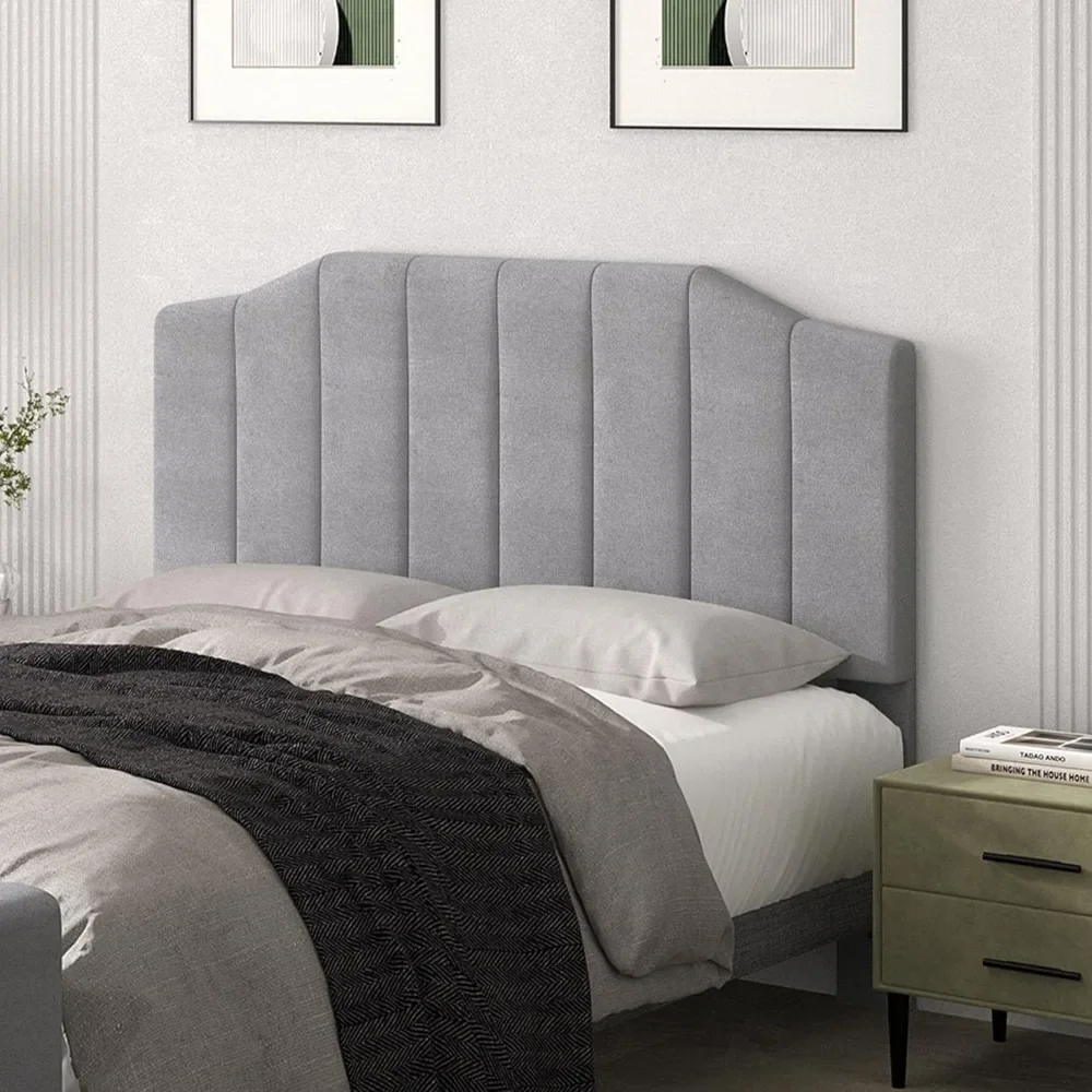 

Headboard Only, Frosted Velvet Headboard Queen Size for Adjustable Bed, Modern Vertical Channel Design