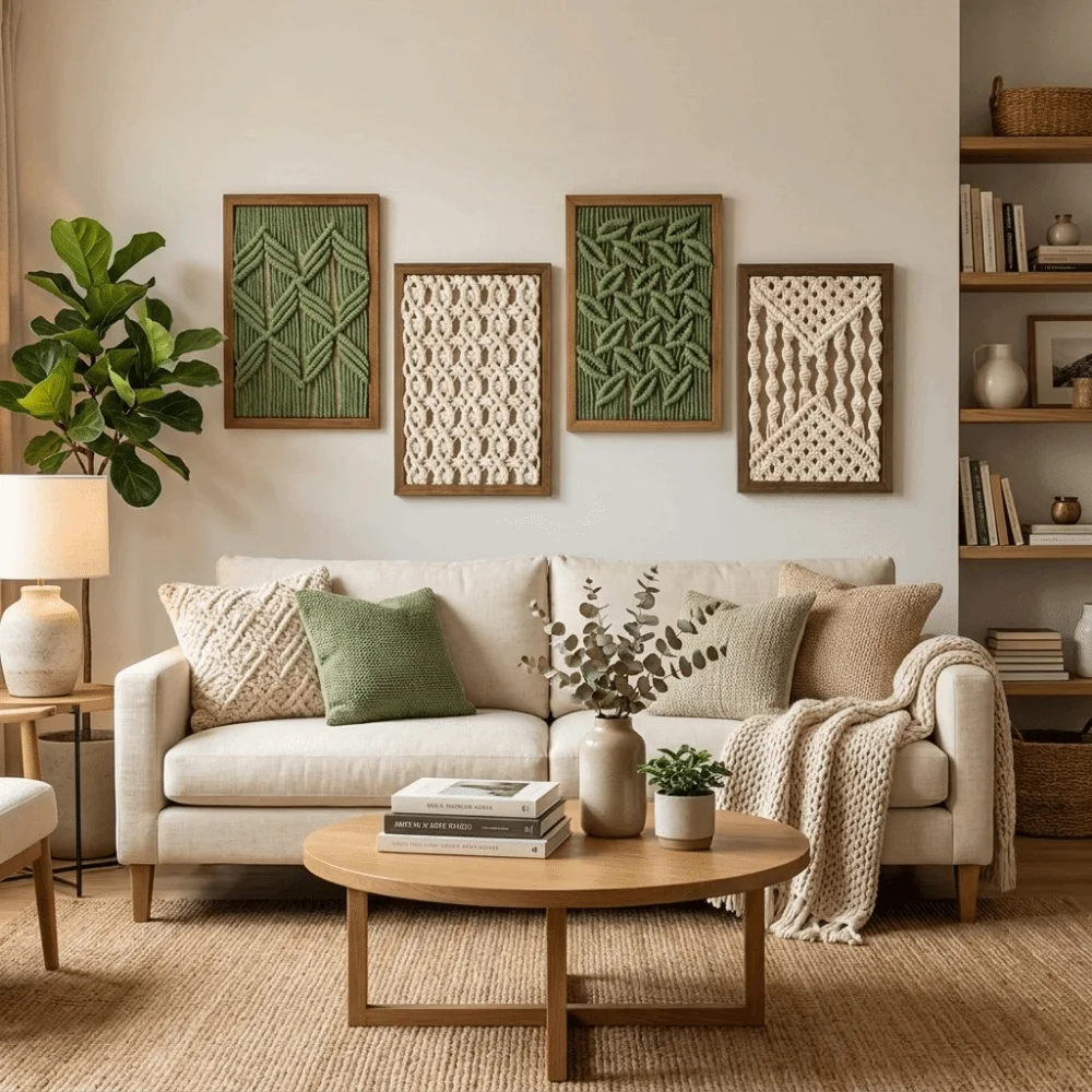 Dual-use Woven Tapestry Picture Frame Hand Woven Picture Frame Woven Decor Painting Tabletop Display Cotton Thread