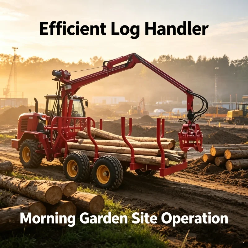 Powered Log Grapple Forestry Crane Timber Trailer with Loader Remolque