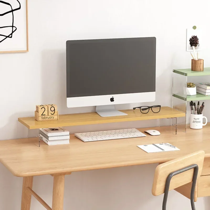 Computer Monitor Low Table Office Desktop Screen Height Shelf Acrylic Suspended Office Computer Storage System