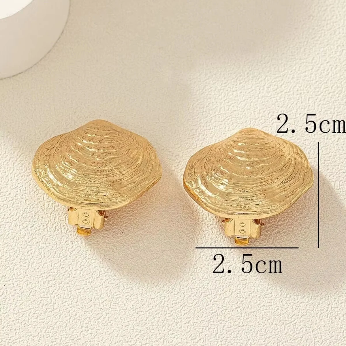 قذيفة معدنية شكل كليب على القرط للمرأة متلألئ الذهب اللون قطاع الأقراط أزياء فريدة من نوعها عطلة الشاطئ المجوهرات #2