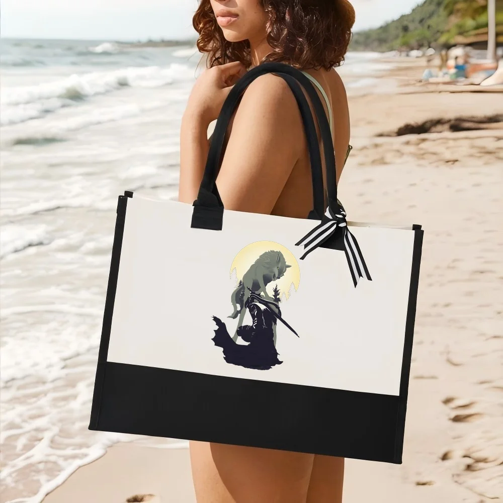 

K orias 2026 Новое поступление, модная практичная просторная многоразовая большая сумка с узором и принтом, 2-цветная сверхпрочная большая сумка на плечо