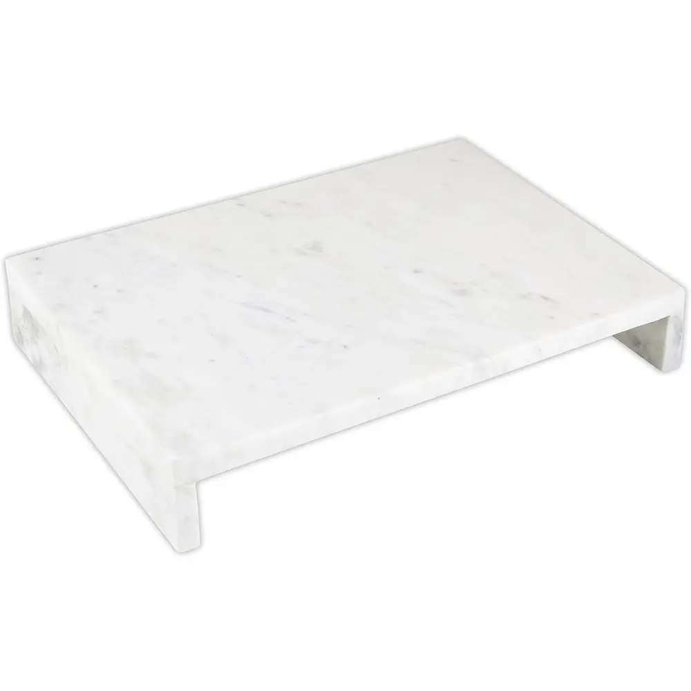 

Elegant Marble Riser Tray for Charcuterie and Cheese Boards, 14 x 10, White